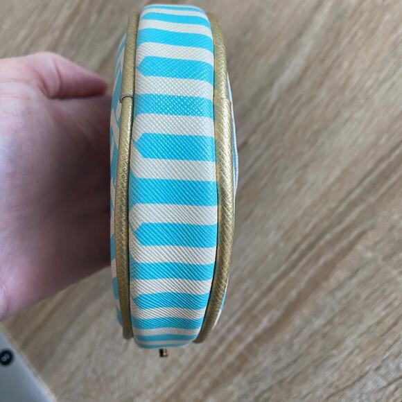 Spartina 446 Pineapple Zipper Pouch Bag Hook Blue Gold - Picture 4 of 6